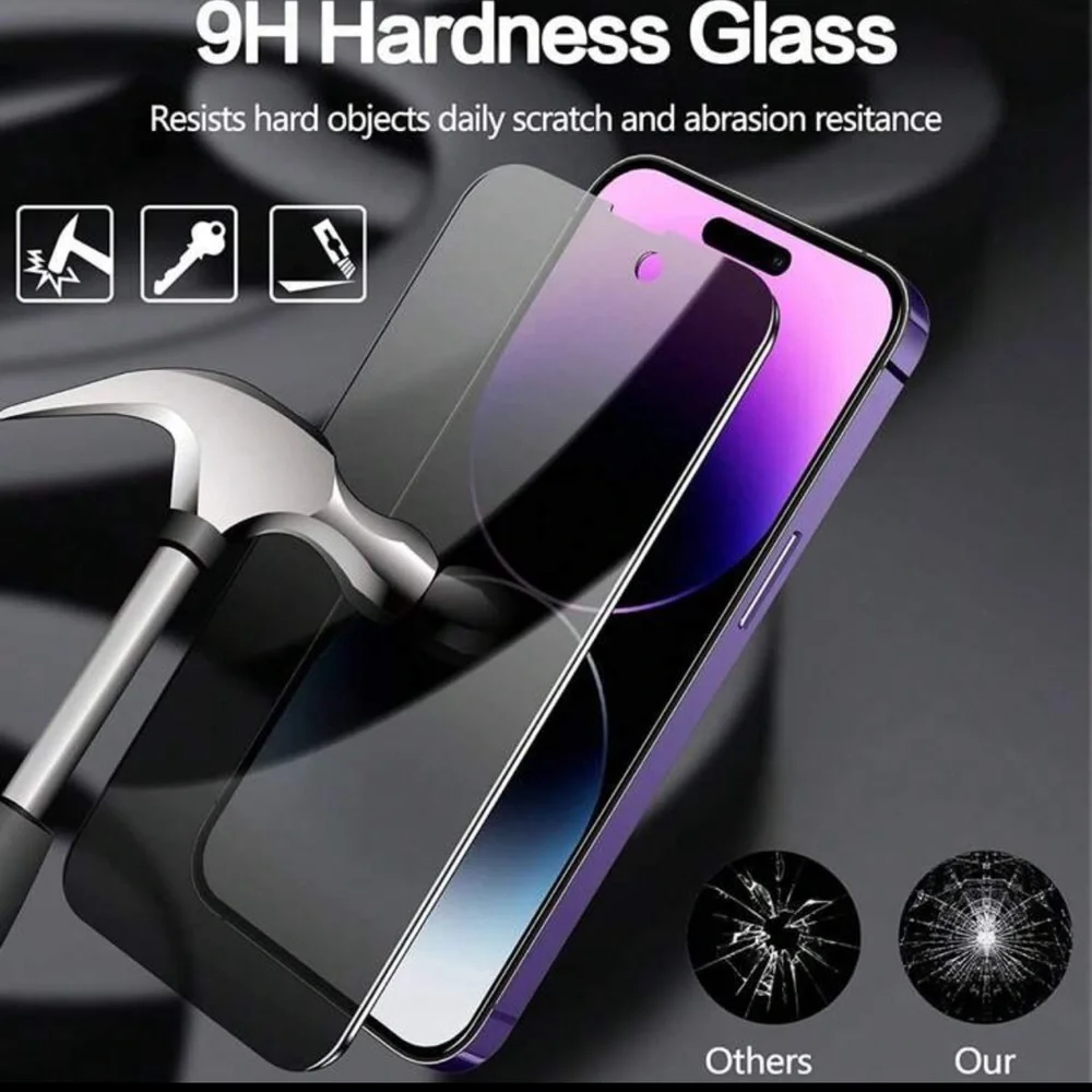 9H Hardness Glass Screen Protector for Cell Phones - Black